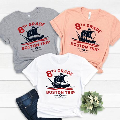 8th Grade Boston Trip Shirt Custom – Vintage Mayflower Field Trip Tee