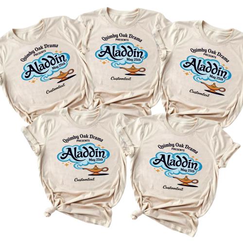 Aladdin Drama Club Shirt - Quimby Oak Custom Magical Genie Lamp Play Tee, Cute Retro Theater Style