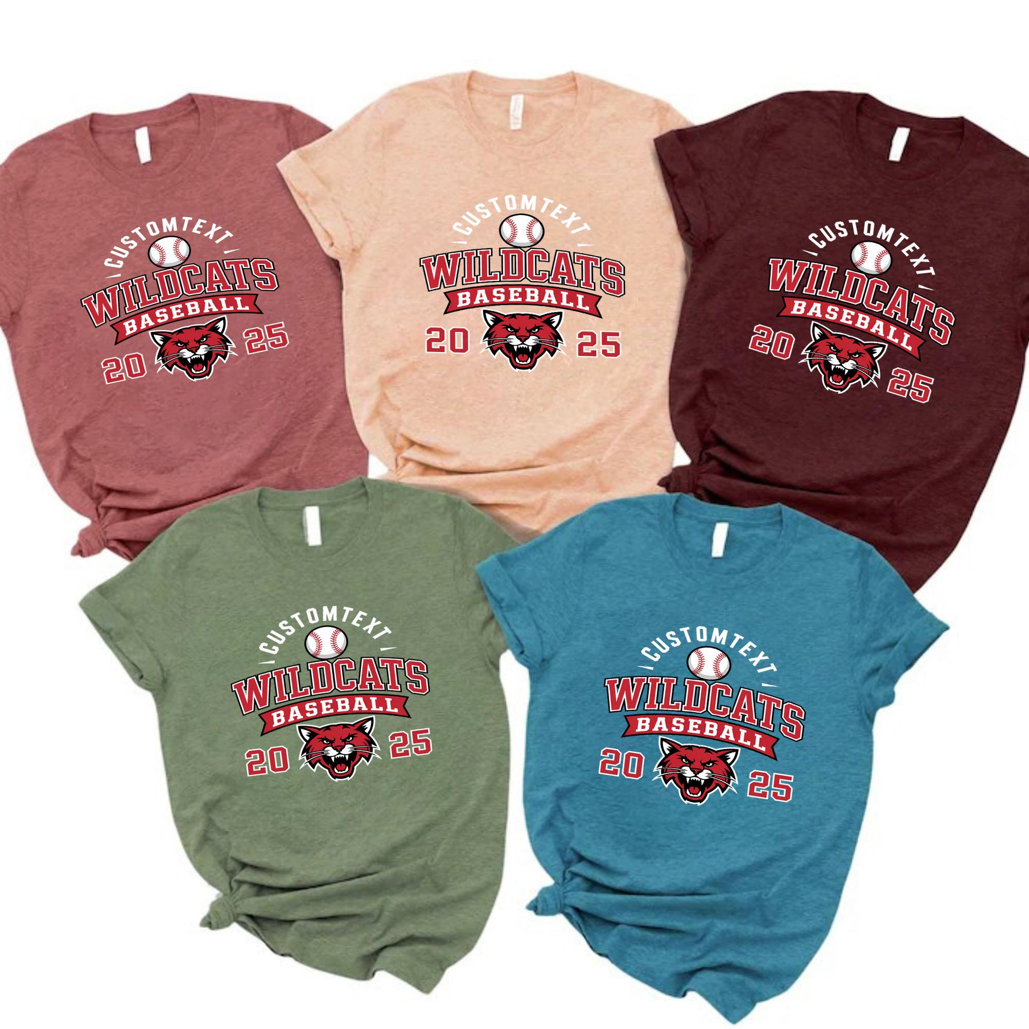 Baseball – “WILDCATS” Sport Team Shirt – School Pride Varsity Edition 2025 baseball wildcats sport team shirt school pride varsity edition 2025 style 4 thumb 79