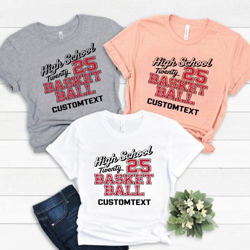 Basketball Club Sport Team T-shirt – Split Varsity Text School Spirit Design
