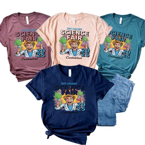 Bay Colony Science Fair 2025 Shirt – Crazy Chemist Lab Explosion Custom, Miscellaneous, Club Shirt, Fun Retro Style