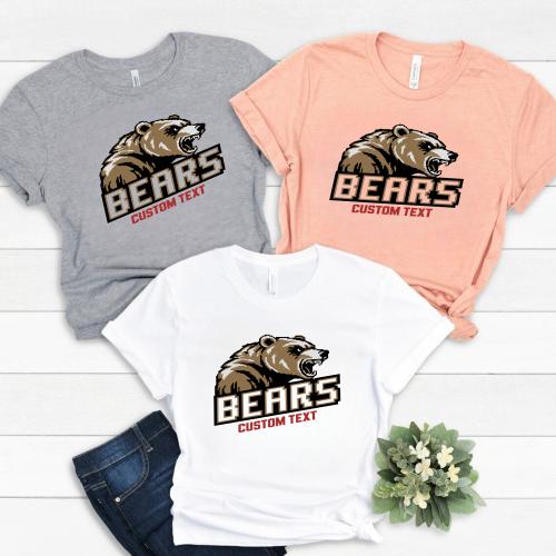 bears mascot team t shirt custom retro school spirit sports tee style 1 thumb 678