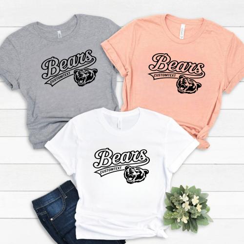 Bears Vintage Mascot T-Shirt – Custom Grizzly Animal Team Shirt for Fans