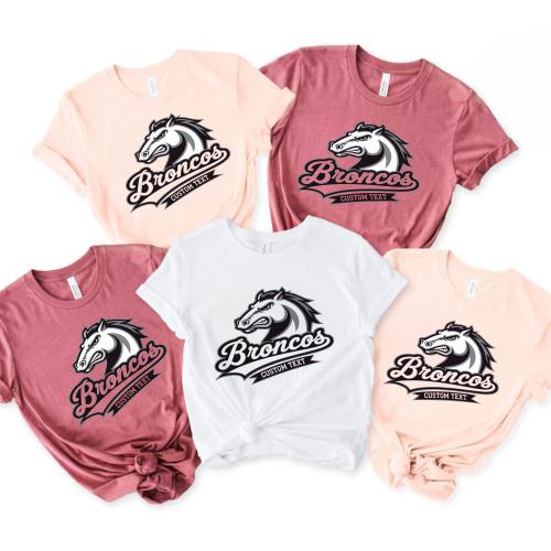 Broncos Custom Mascot Tee – Retro Fierce Team Spirit Athletic T-Shirt