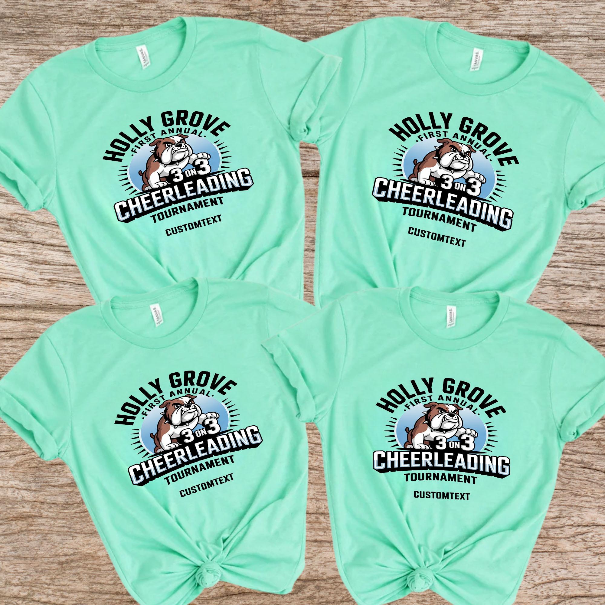 Bulldog Cheerleading Club Sport Team T-shirt – Holly Grove 3v3 Custom Spirit Edition bulldog cheerleading club sport team t shirt holly grove 3v3 custom spirit edition style 1 thumb 356