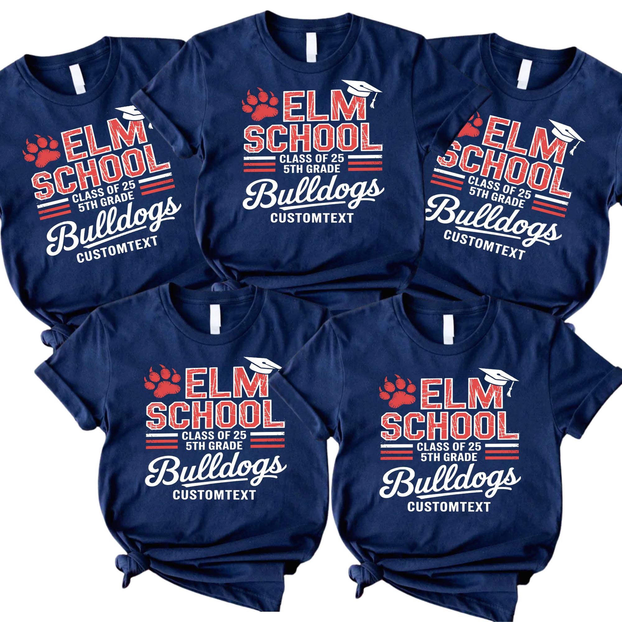 Bulldogs Varsity – Elm School 5th Grade Graduation Class Shirt 2025 bulldogs varsity elm school 5th grade graduation class shirt 2025 style 1 thumb 92