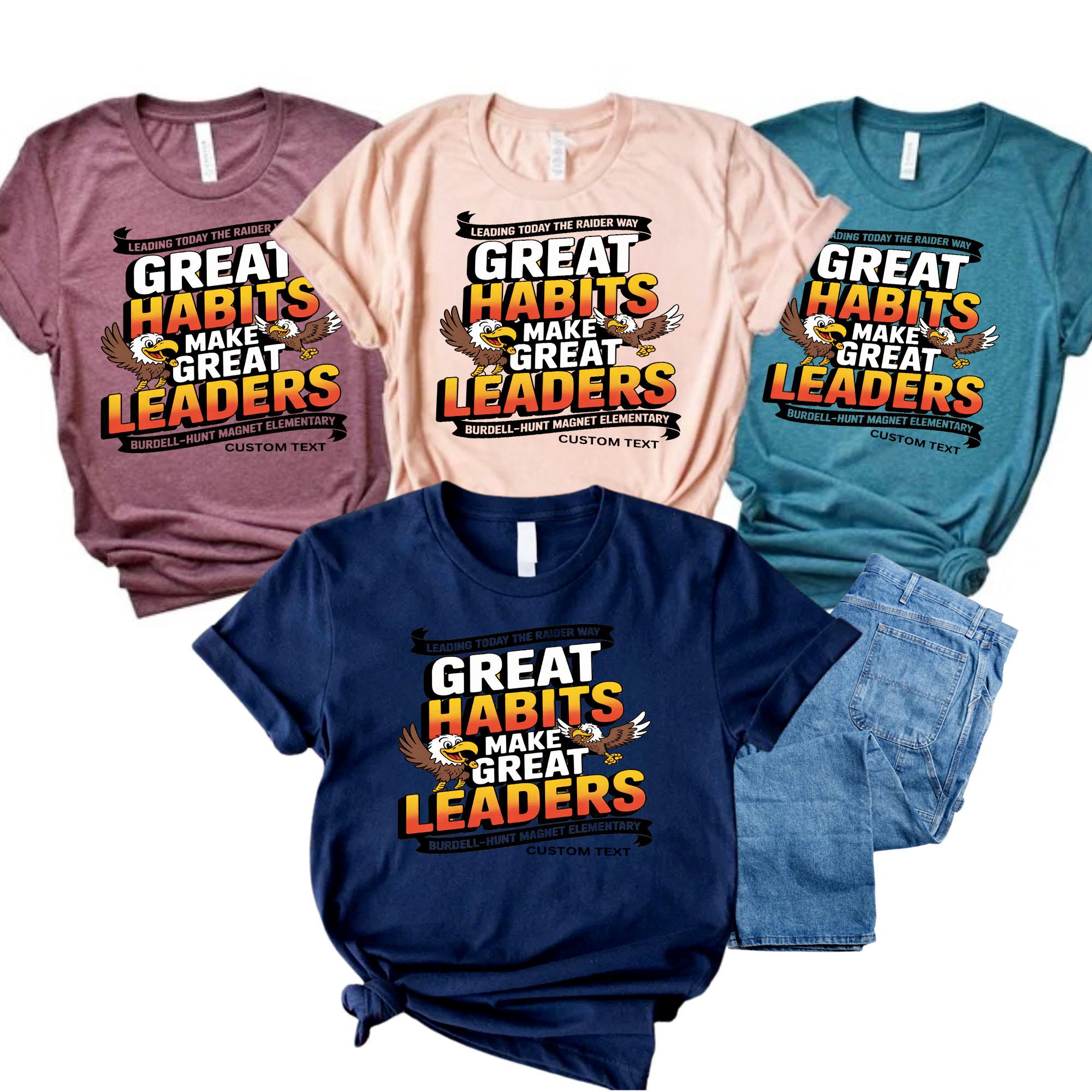 Burdell-Hunt Elementary Eagle Mascot Shirt – Great Habits Make Great Leaders Fun School Tee burdell hunt elementary eagle mascot shirt great habits make great leaders fun school tee style 1 thumb 230