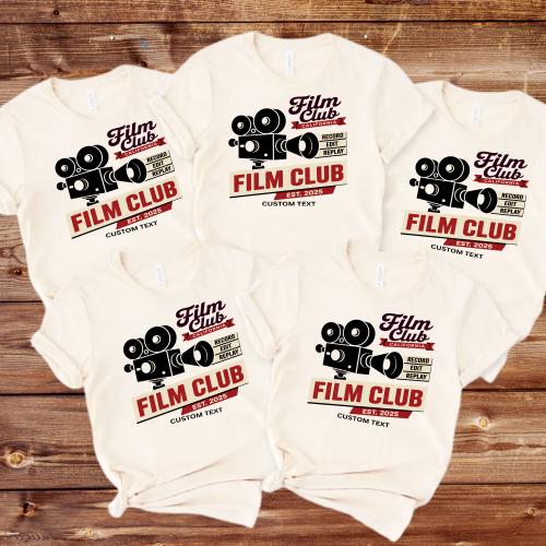 California Film Club Shirt – Est. 2025 Custom Retro Movie Camera Style Tee