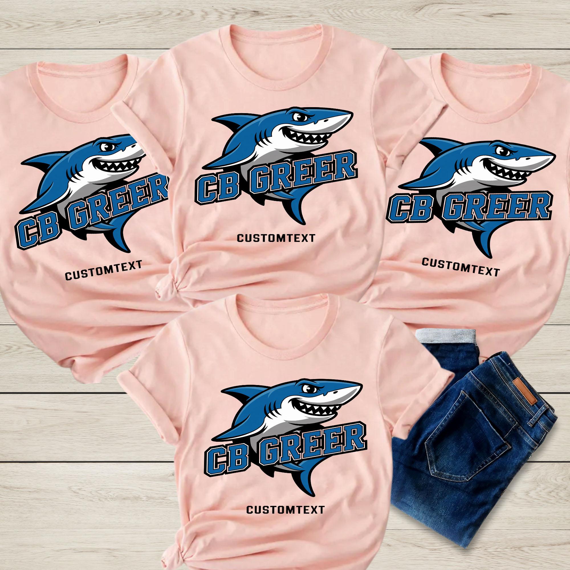 CB Greer Shark Mascot Staff Shirt – Custom Teacher Fun Animal Tee cb greer shark mascot staff shirt custom teacher fun animal tee style 3 thumb 378