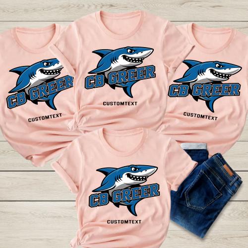 CB Greer Shark Mascot Staff Shirt – Custom Teacher Fun Animal Tee