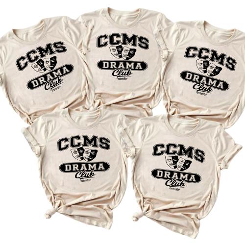 ccms drama club shirt custom retro theater mask design funny sad happy faces club tee style 5 thumb