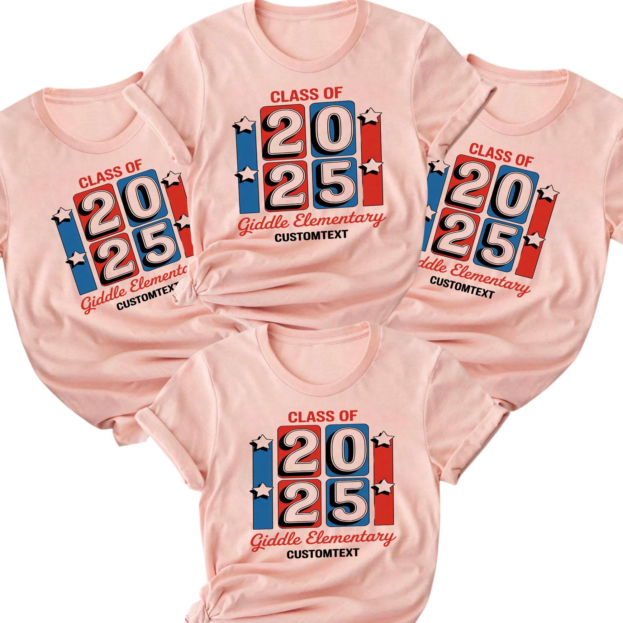 Class Of 2025 Giddle Elementary Trip Shirt – Stars Blocks Retro Graduation Tee class of 2025 giddle elementary trip shirt stars blocks retro graduation tee style 1 thumb 995