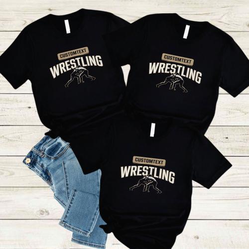 Classic Wrestling Varsity Team T-shirt – Custom School Mascot Pride Shirt