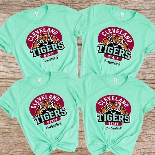 Cleveland Tigers Staff Custom Text Shirt - Vintage Retro Fun Teacher Staff Shirt