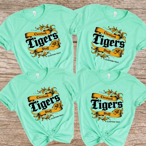 Cleveland Tigers Staff Shirt Vintage Flower Retro Custom Teacher Staff Tee