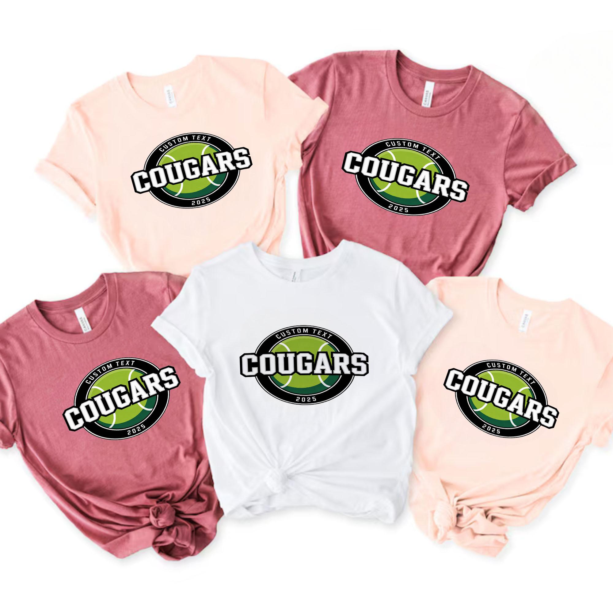 Cougars Tennis Club Sport Team T-shirt – Custom Varsity Circle 2025 Design cougars tennis club sport team t shirt custom varsity circle 2025 design style 1 thumb 489