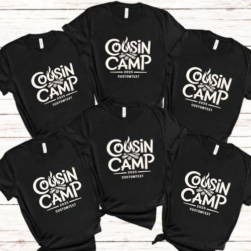 Cousin Camp 2025 Custom Trip Shirt - Family Campfire Style
