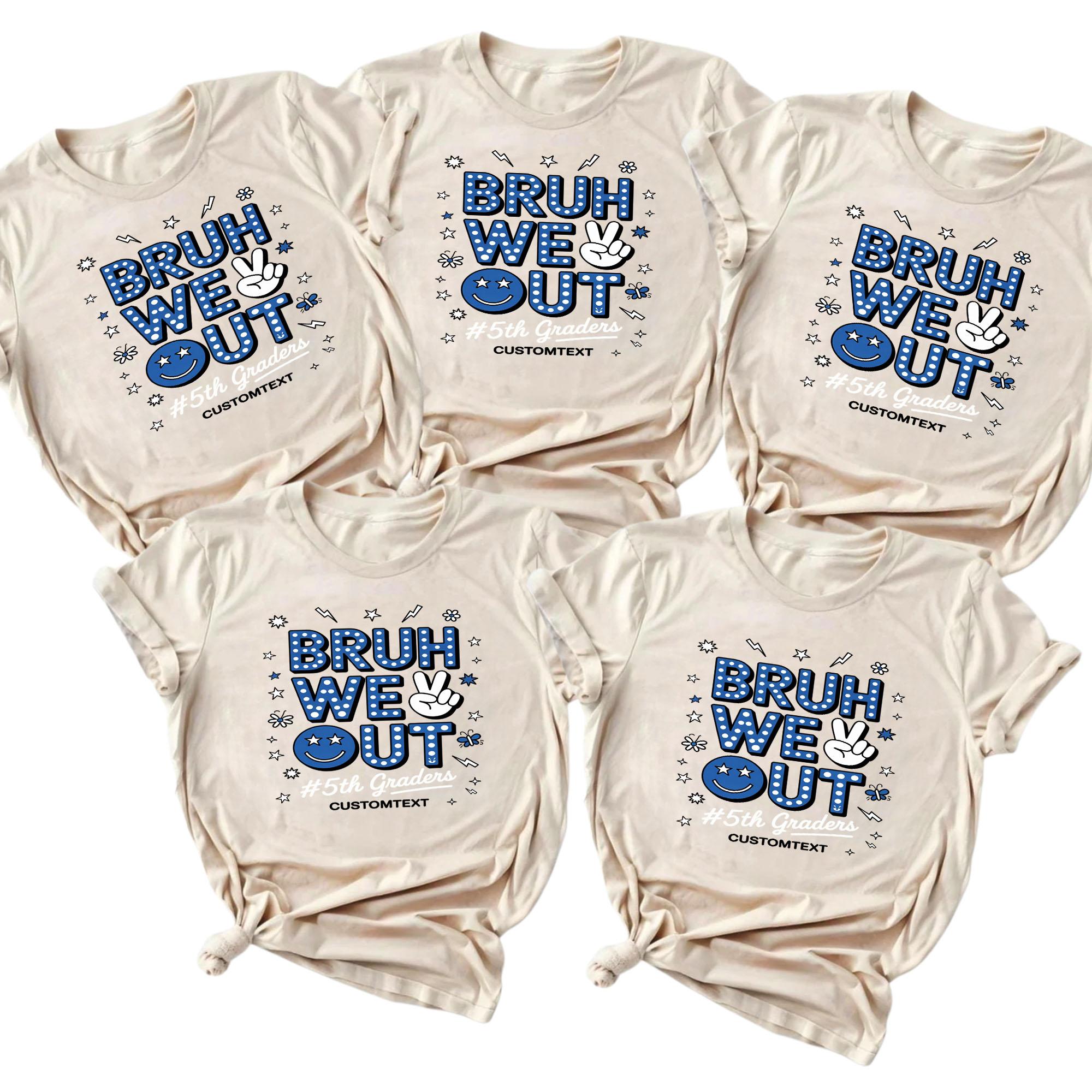 Custom Class Shirt - Retro Style - BRUH WE OUT #5th Graders custom class shirt retro style bruh we out 5th graders style 2 thumb 523