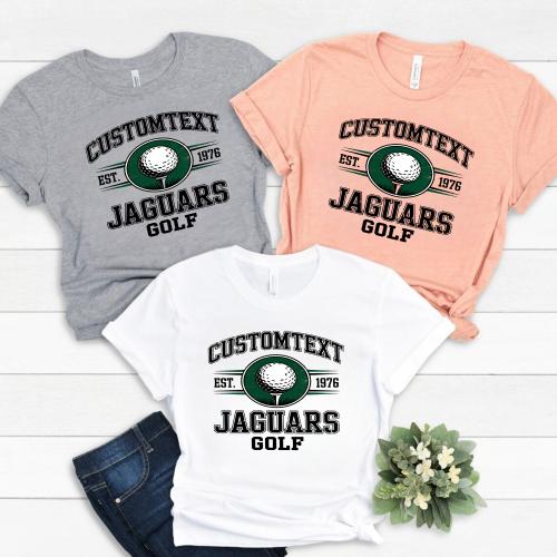 Custom Retro GOLF Varsity Tournament T-shirt – Cougars Sport Team Shirt
