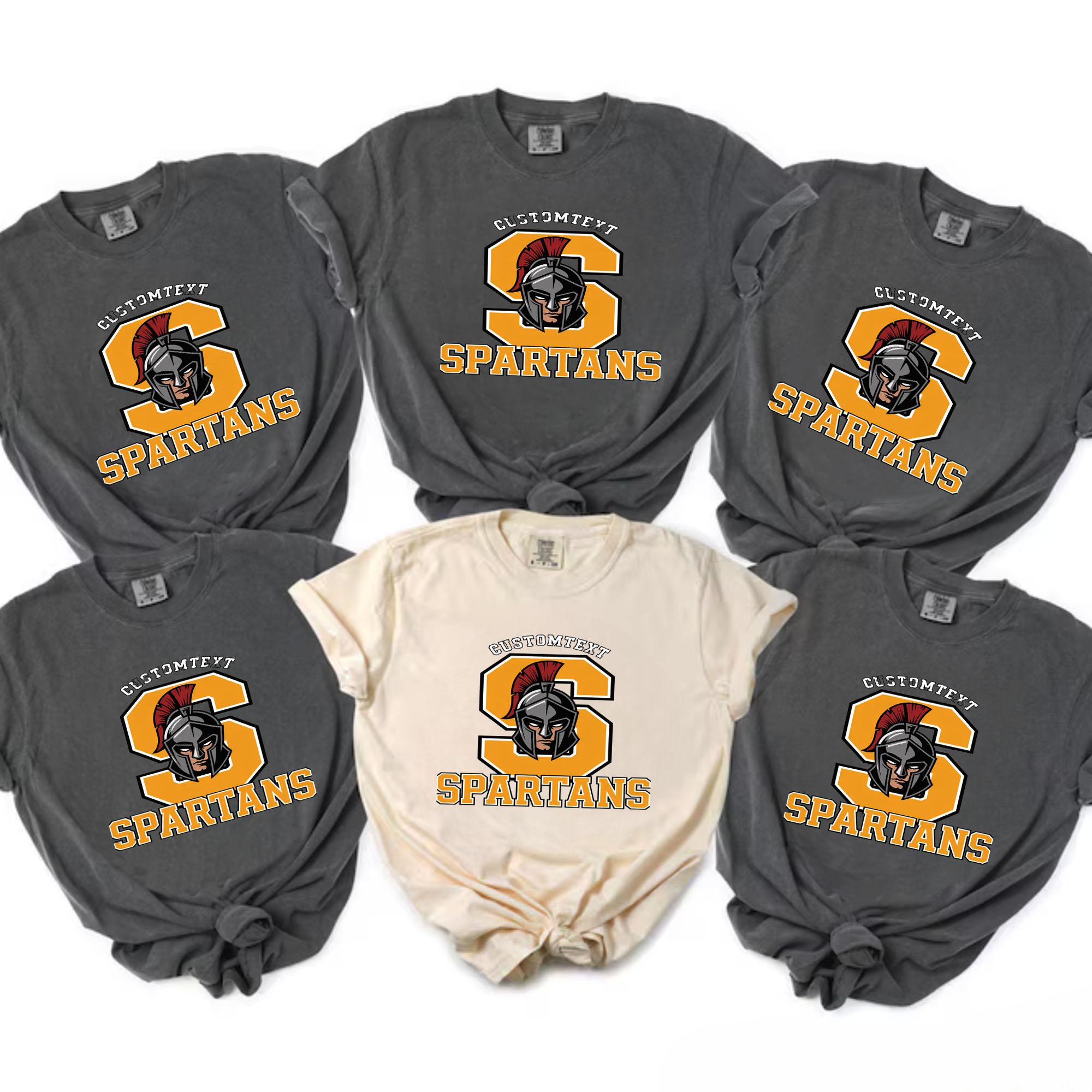 Custom Spartans MascotđenSpartans Varsity Mascot Shirt – Classic Letter Patch Tee custom spartans mascotdenspartans varsity mascot shirt classic letter patch tee style 1 thumb 801