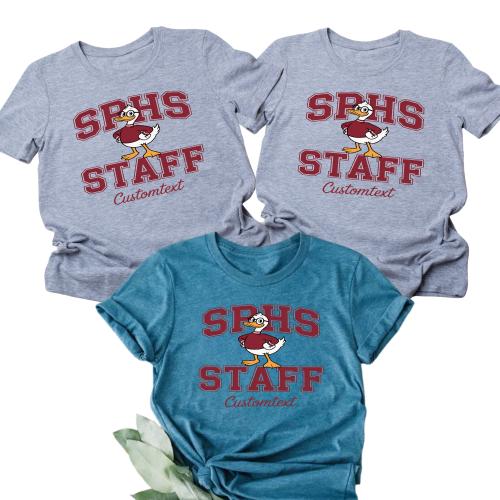 Custom SPHS Staff Shirt Retro Vintage Duck Mascot Photography Teacher Staff Tee