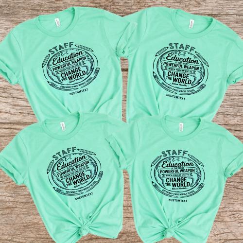Custom Teacher Staff Shirt Education Is The Most Powerful Weapon Vintage Tee