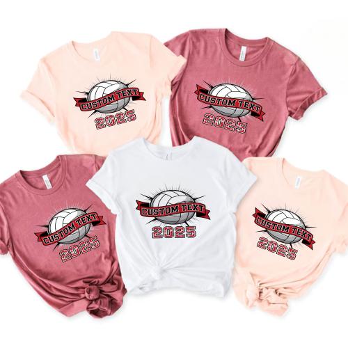 Custom Text 2025 Retro Volleyball Cage Burst Custom, Club Sport Team T-shirt