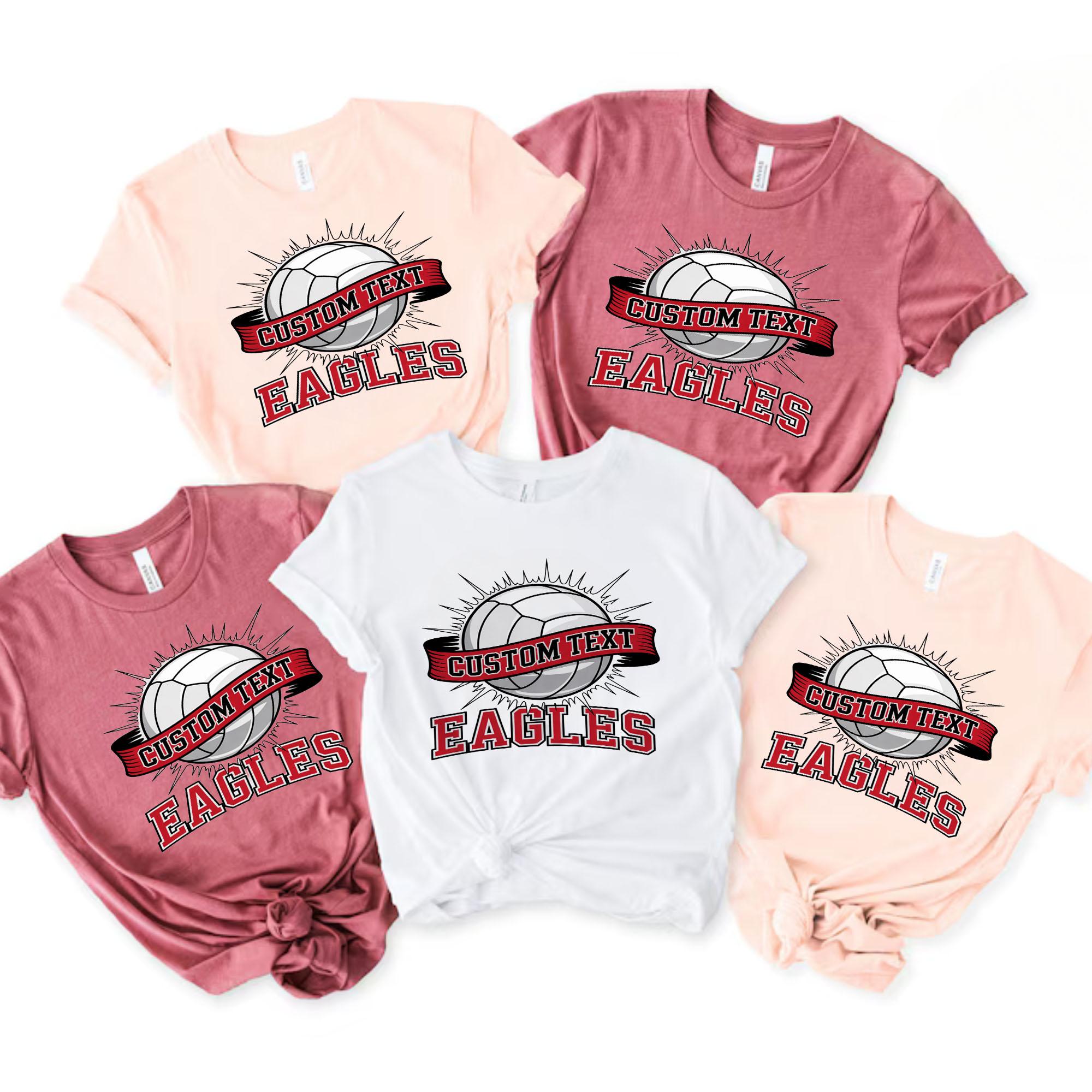 Custom Text Eagles Retro Volleyball Net Custom, Club Sport Team T-shirt custom text eagles retro volleyball net custom club sport team t shirt style 4 thumb 119