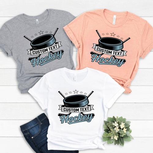 Custom Text Hockey Retro Custom Club Sport Team T-Shirt
