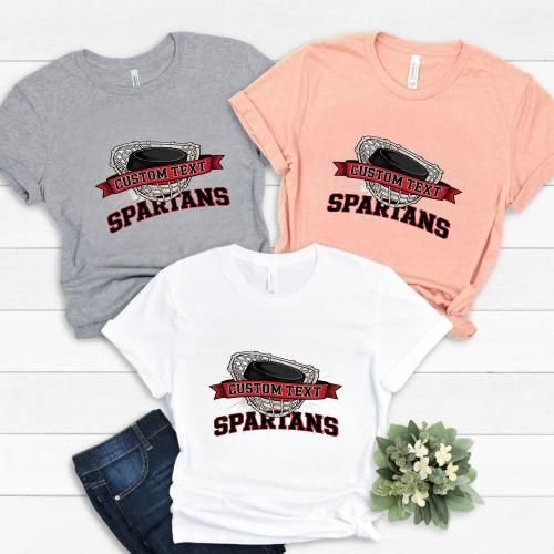 Custom Text Spartans Hockey Retro Custom Club Sport Team T-Shirt