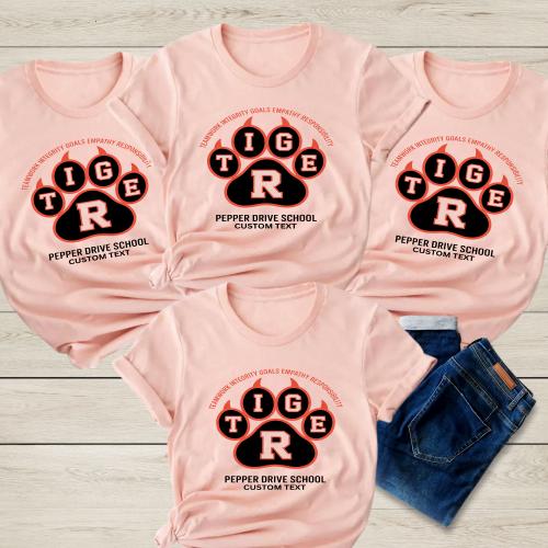 Custom Tiger Staff Shirt Vintage Photography Teamwork Integrity Goals Empathy Responsibility Tee