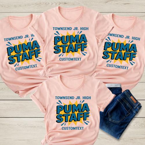 Custom Townsend Jr. High Puma Staff Shirt Retro Vintage Fun Teacher Staff Tee
