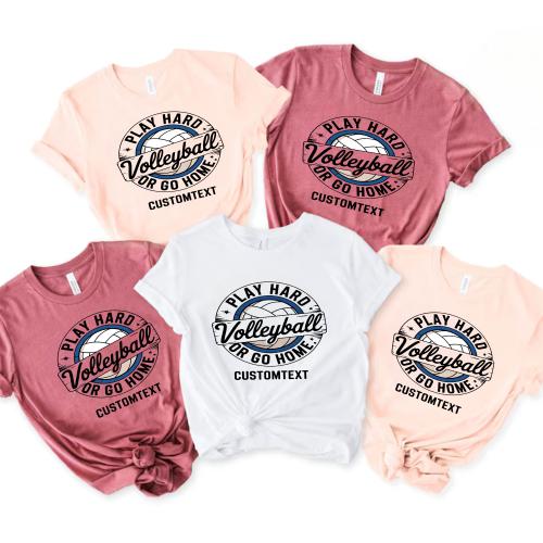 Custom Volleyball Grunge T-shirt Play Hard Urban Sport Style School Spirit Club Sport Team T-shirt