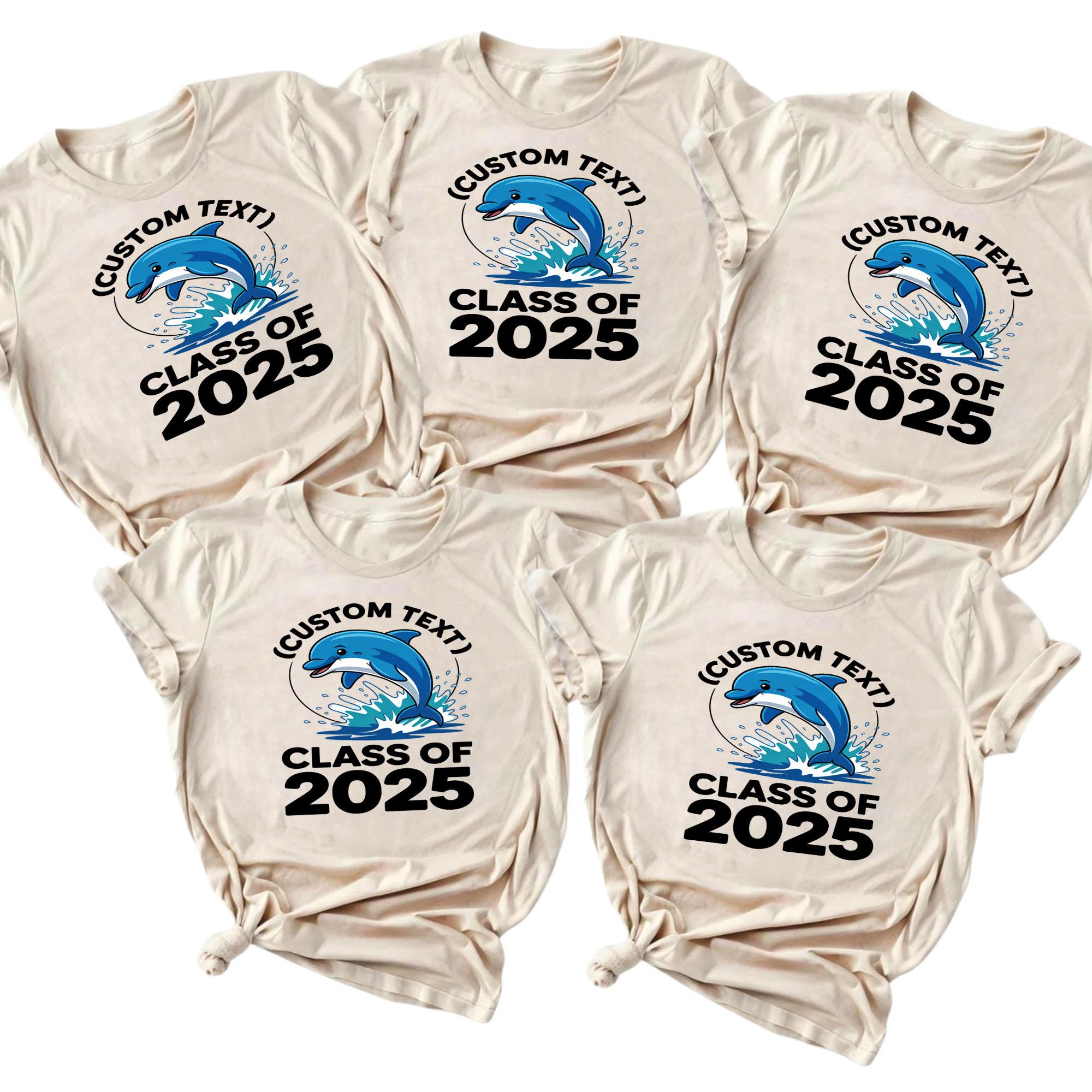 Dolphin Mascot Class Shirt – Kids Graduation Tee Class of 2025 dolphin mascot class shirt kids graduation tee class of 2025 style 1 thumb 11