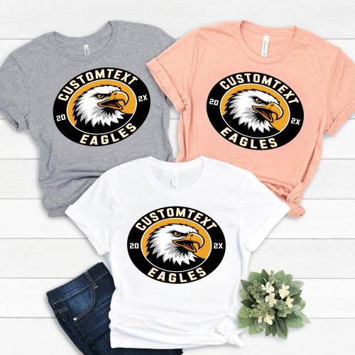 eagles varsity logo shirt personalized mascot team tee style 3 thumb 345