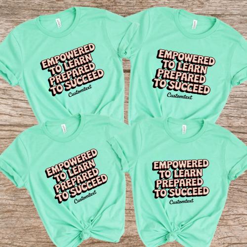 Empowered To Learn Prepared To Succeed Shirt Vintage Teacher Staff Photography Tee