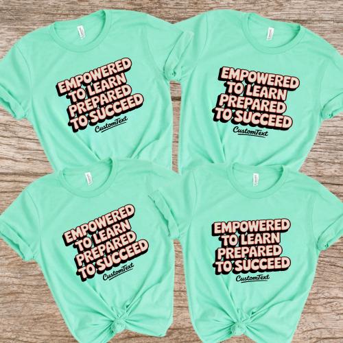 Empowered To Learn Prepared To Succeed Teacher Staff Shirt – Custom Text Vintage Photography Club Shirt