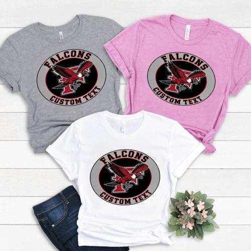 Falcons Varsity Mascot Tee – Retro Circle Logo School Spirit T-Shirt