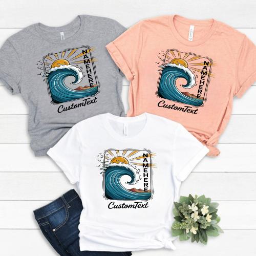 Fun Ocean Adventure Trip Shirt – Wave Sunset Beach Field Custom Travel Tee