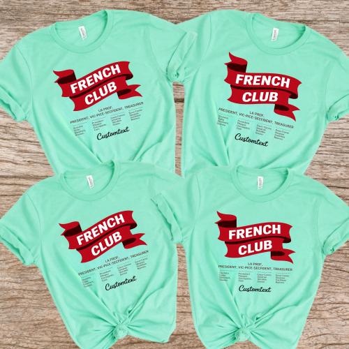 Fun Student Leadership Tee – French Club Ribbon Custom Officer Role Design