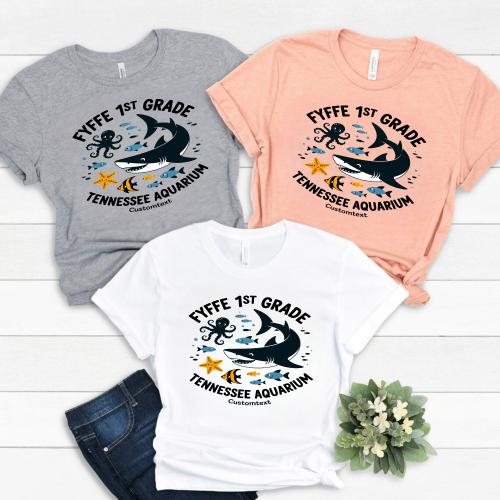 FYFFE 1st Grade Tennessee Aquarium – Cute Shark & Sea Animals Trip Shirt Custom