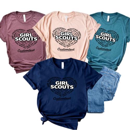Girl Scouts Heart Names Shirt – Custom Club Tee Miscellaneous Cute Style