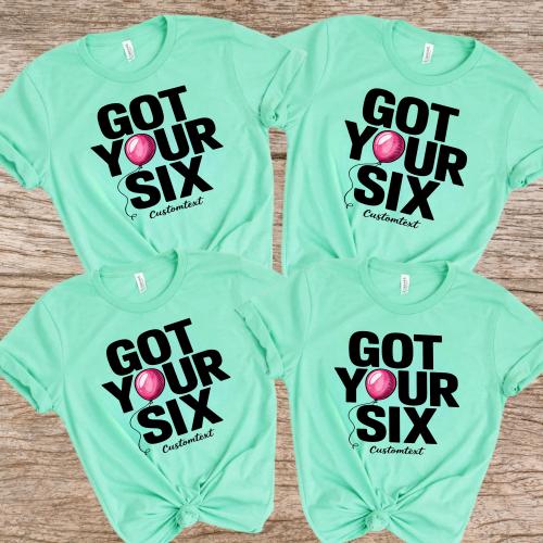 Got Your Six Shirt – Pink Balloon Club Strip Shirt, Custom Uplifting Retro Vibe