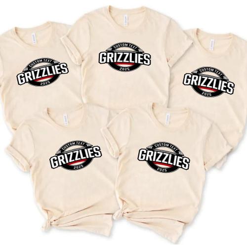 GRIZZLIES Weightlifting Varsity Circle Team Shirt – Custom 2025 Tee
