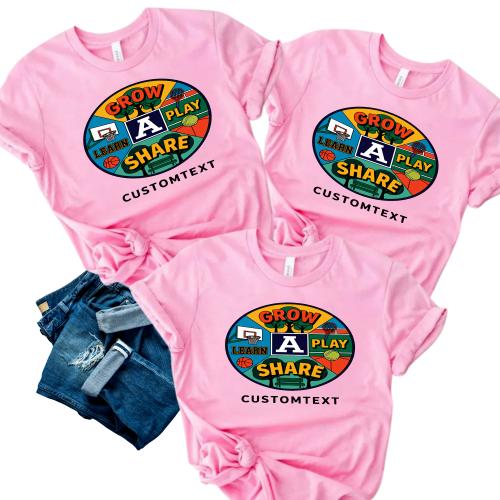 Grow Learn Play Share Camp A Custom Trip Shirt - Outdoor Fun Style