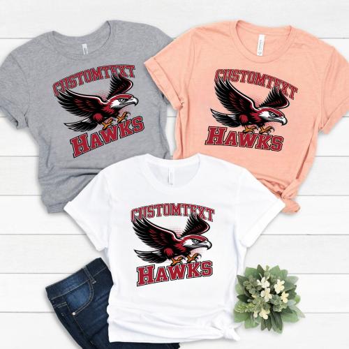 hawks mascot shirt fun retro varsity tee style 2 thumb 582