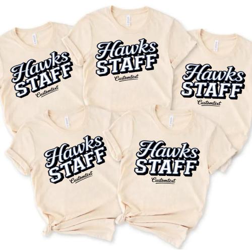 Hawks Staff Customtext Vintage Retro Photography Club Shirt - Fun Personalized Tee