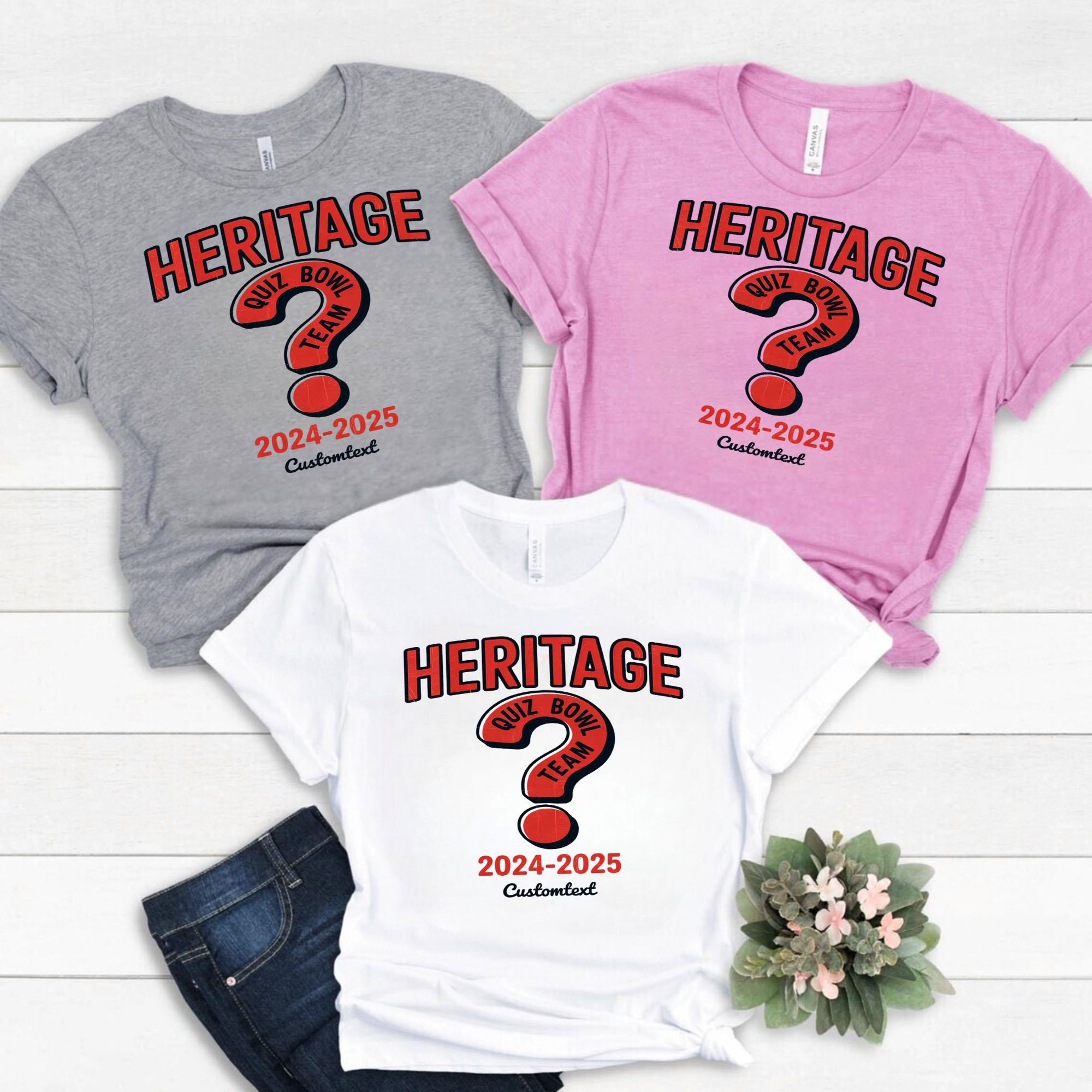 Heritage Quiz Bowl Team Shirt Custom – Retro Academic Club Tee with Question Mark Design (2024–2025) heritage quiz bowl team shirt custom retro academic club tee with question mark design 2024 2025 style 5 thumb 3