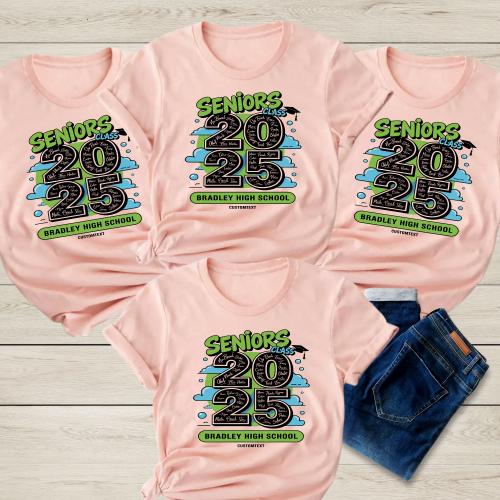 High School Cloud Senior Class Of 2025 Shirt – Personalized Graduation Tee