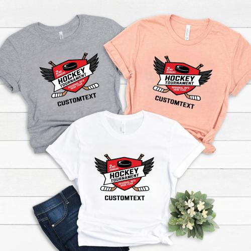HOCKEY Sport Team Tournament Shirt – Varsity Badge Style 2025